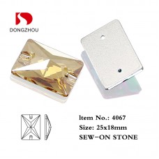 DZ 4067 25*18 MM rectangle shape crystal sew on stone